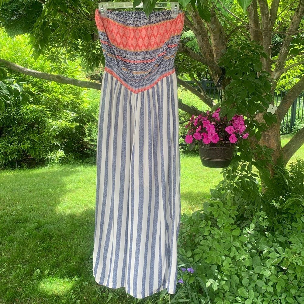 Kim’s thread striped wide leg jumper S